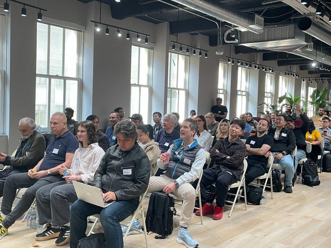 Founders and investors in the audience at AI for Real Life Pitch Night